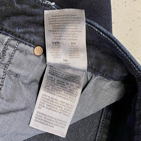 Mother Pixie Ankle Fray Holding Hands Tightly Mid-Rise Skinny Jeans Dark Blue 24 - Picture 10 of 14